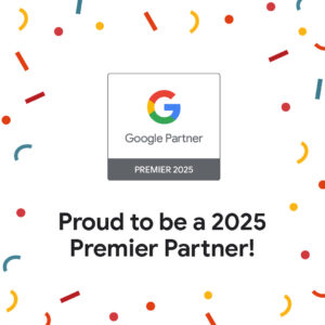 Celebration graphic announcing ZLR Ignition as a 2025 Google Premier Partner.